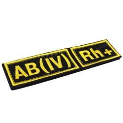 Patch groupe sanguin B AB A O (I) Rh - AB  POS 3x12cm (Jaune)