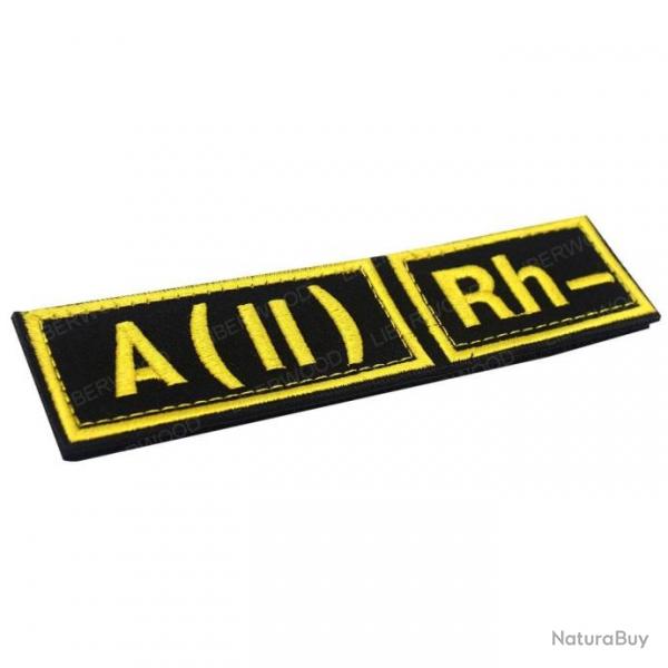 Patch groupe sanguin B AB A O (I) Rh - A- 3x12cm (Jaune)