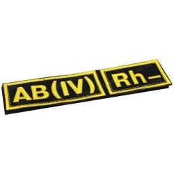 Patch groupe sanguin B AB A O (I) Rh - AB- 3x12cm (Jaune)