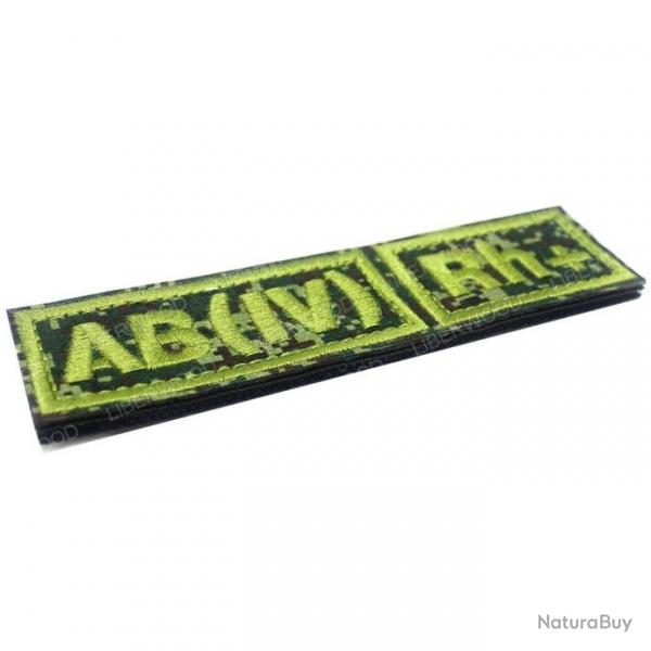 Patch groupe sanguin B AB A O (I) Rh - AB pos (Vert)