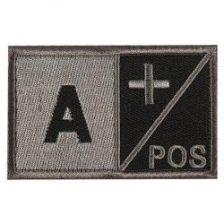 Patch groupe sanguin noir crochet et boucle - A+ positif