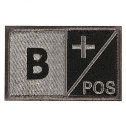 Patch groupe sanguin noir crochet et boucle - B+ positif