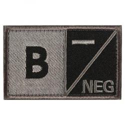 Patch groupe sanguin noir crochet et boucle - B- négatif