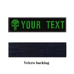 Patch logo crâne personnalisé Velcro 10x2,5 cm - Vert