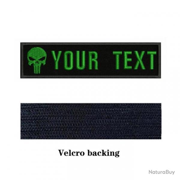 Patch logo crne personnalis Velcro 10x2,5 cm - Vert