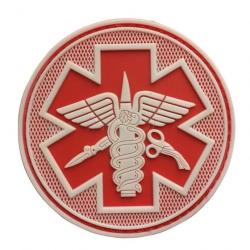 Patch médical emblème 3D PVC - Rouge - Blanc