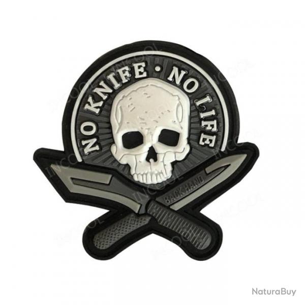 Patch militaire crne 3D caoutchouc - Blanc