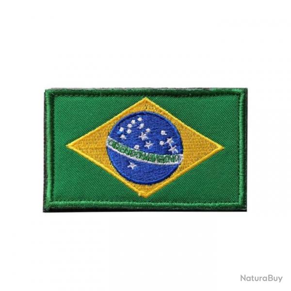 Patch motif drapeau national 3D 7x9,5 cm - Brezil