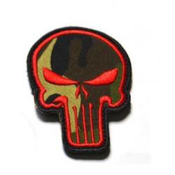 Patch Punisher 3D brodé 3 couleurs - Noir - Rouge