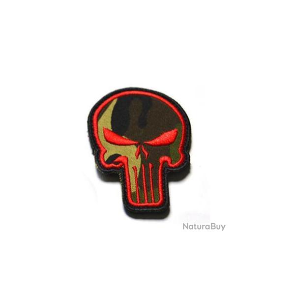 Patch Punisher 3D brod 3 couleurs - Noir - Rouge