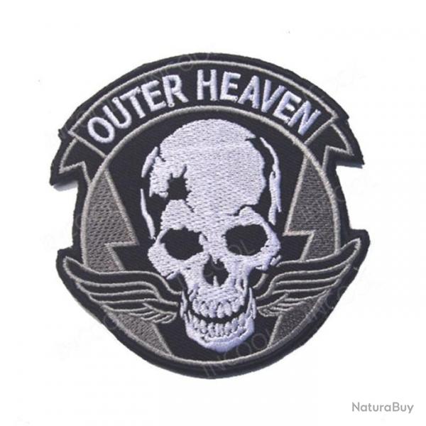 Patch rflchissant Outher Heaven 8 x 8.5cm - Noir - Blanc