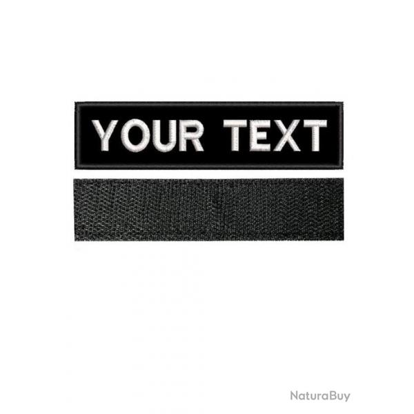 Patch texte personnalisable militaire - Noir - Velcro