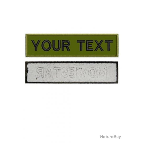 Patch texte personnalisable militaire - Vert arme - Iron on