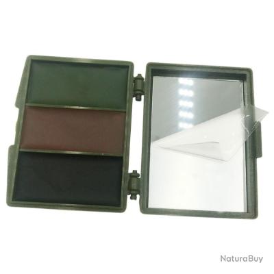 étui Miroir Kit De Peinture Camouflage Visage Woodland 5 Couleurs – Compact Avec Miroir Et étui Vert Olive Peinture Visage