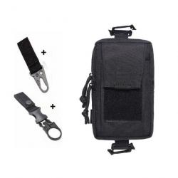 Pochette Molle EDC FKS multifonction - Noir (2 crochets)