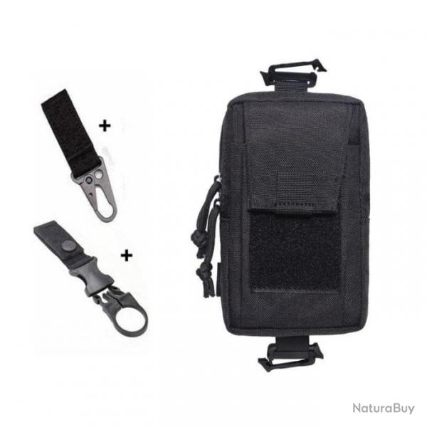 Pochette Molle EDC FKS multifonction - Noir (2 crochets)