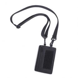 Pochette porte-carte EDC sangle épaule - Noir