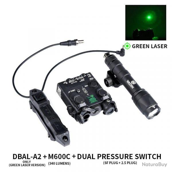Point rouge/vert DBAL AN/PEQ DBAL-A2 - BK Green M600C Set