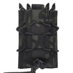 Porte-chargeur 9mm/5.56 double Molle - Multicam noir