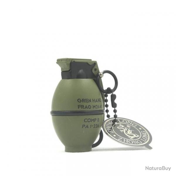 Porte-cl briquet grenade flamme bleue - 820-Green