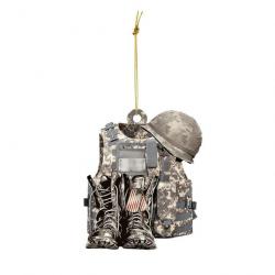 Porte-clé gilet tactique militaire - Acu (gilet-chaussures-casque)