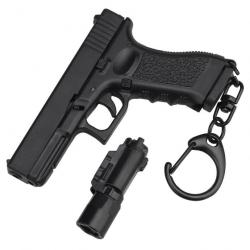 Porte-clé pistolet G-17 1:4 lampe/chargeur - Noir