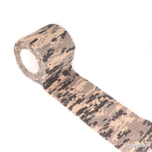 Ruban adhsif camouflage lastique - Camouflage black / 2.5cm X 4.5m