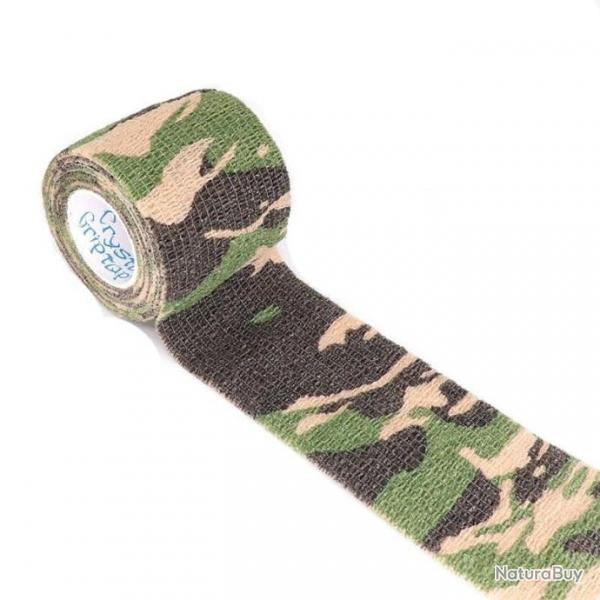 Ruban adhsif camouflage lastique - Camouflage militaire / 2.5cm X 4.5m