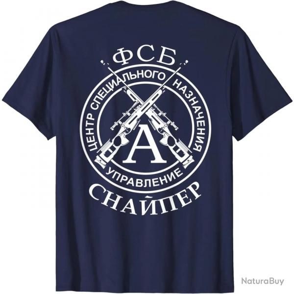 T-shirt tireur d'lite FSB Russe Spetsnaz Alpha Group. - Bleu / XXL