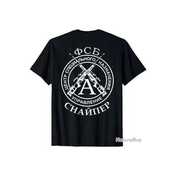 T-shirt tireur d'lite FSB Russe Spetsnaz Alpha Group. - Noir / S