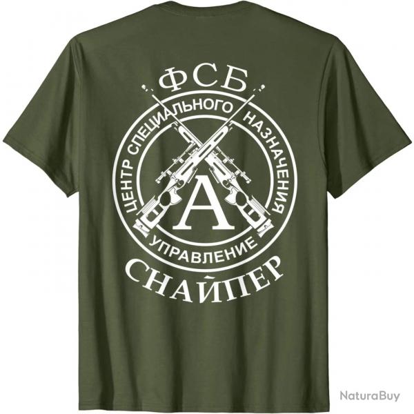 T-shirt tireur d'lite FSB Russe Spetsnaz Alpha Group. - Vert / XXL