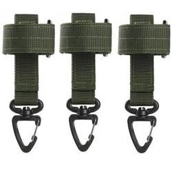 Sangle porte-clé ceinture EDC Molle 3pcs - Vert armée