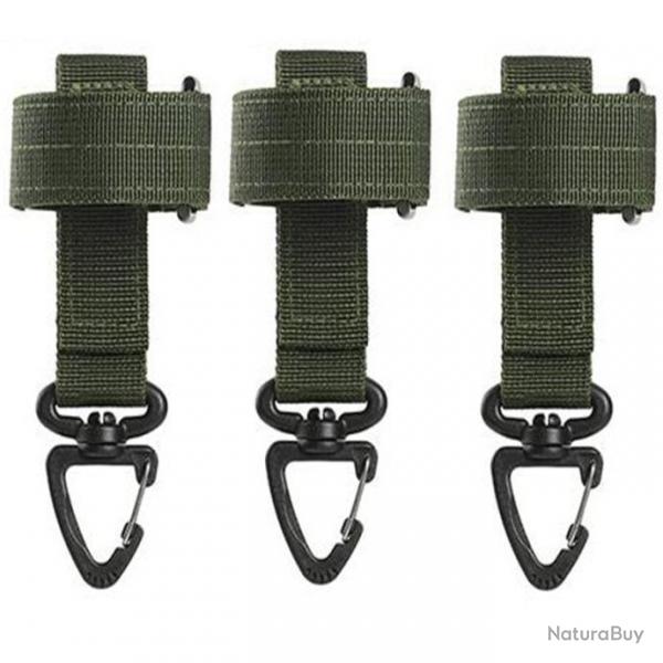 Sangle porte-cl ceinture EDC Molle 3pcs - Vert arme