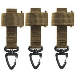 Sangle porte-clé ceinture EDC Molle 3pcs - Marron