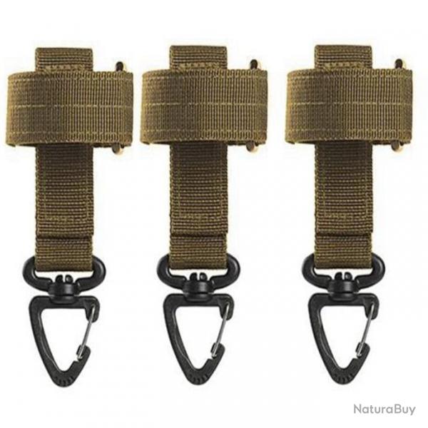 Sangle porte-cl ceinture EDC Molle 3pcs - Marron