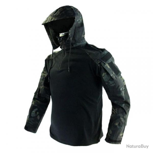 Sweat  capuche DulAirsoft DA01 - Multicam noir / S