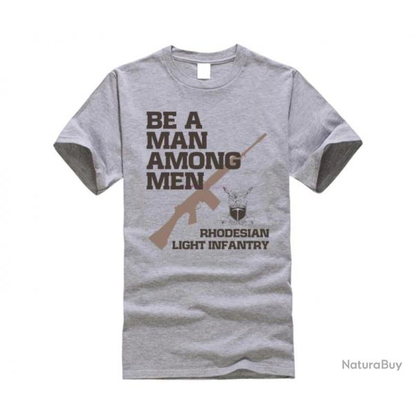 T-shirt "Be a man among men" - Gris / M