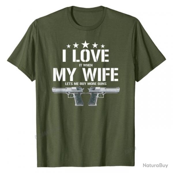 T-shirt "I love my wife" - Olive / XS