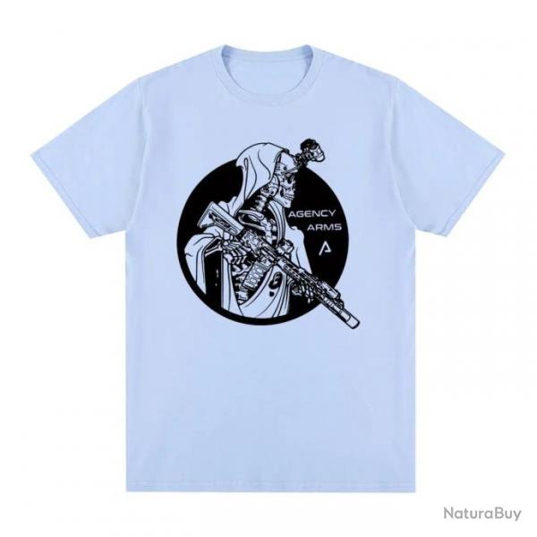 T-shirt Agency Arms Skeleton - SKY BLUE / S