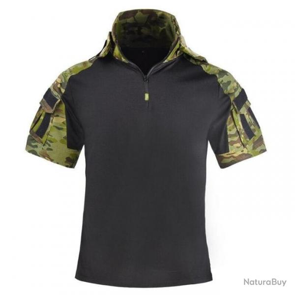 T-shirt combat schage rapide HWild - Multicam vert / S (50-60KG)