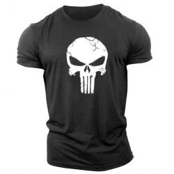 T-shirt crâne 3D col rond Spartan - Noir / XXS