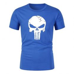 T-shirt crâne 3D col rond Spartan - Bleu / XXS