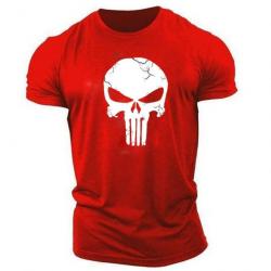 T-shirt crâne 3D col rond Spartan - Rouge / XXS