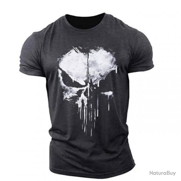 T shirt Ghost Punisher manches courtes Gris