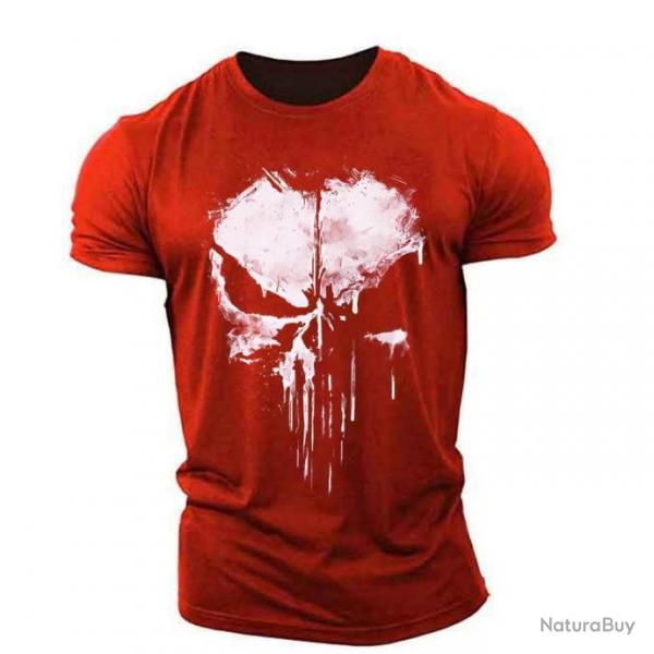 T shirt Ghost Punisher manches courtes Rouge