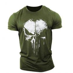 T shirt Ghost Punisher manches courtes Kaki