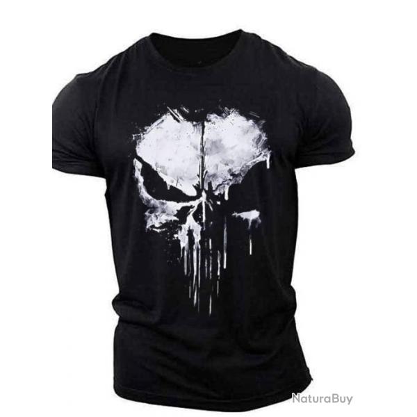 T shirt Ghost Punisher manches courtes Noir