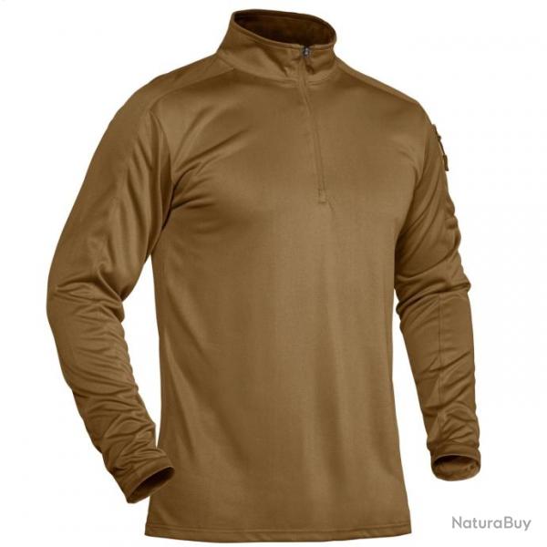 T-shirt Tactical Vasen manches longues 1/4 - Coyote Brown / XL (US L)