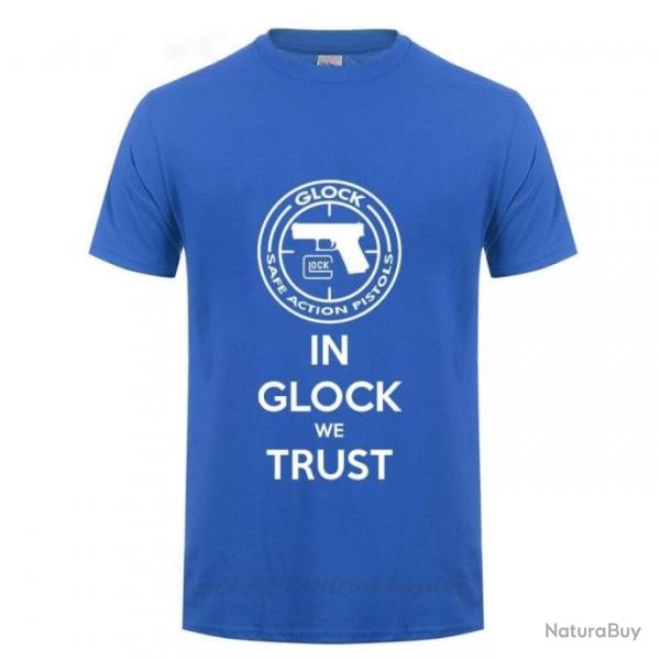 T-shirt USA Handgun Glock - Bleu / XS