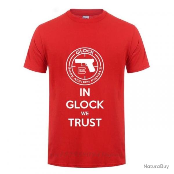 T-shirt USA Handgun Glock - Rouge / XS